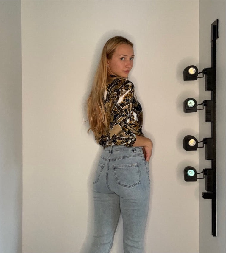 LASER CUT FLORAL JEAN