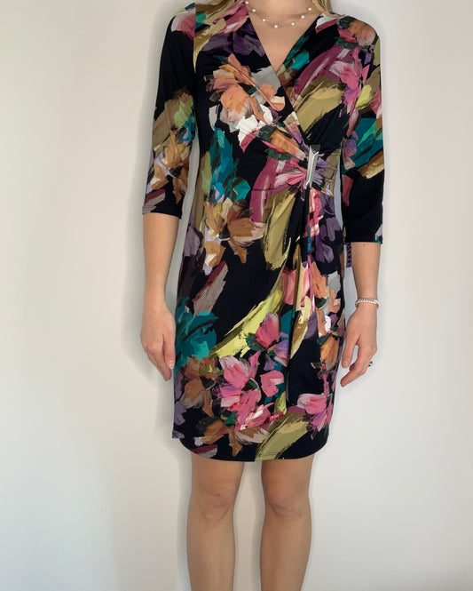 FLORAL DRESS WITH METAL DETAIL