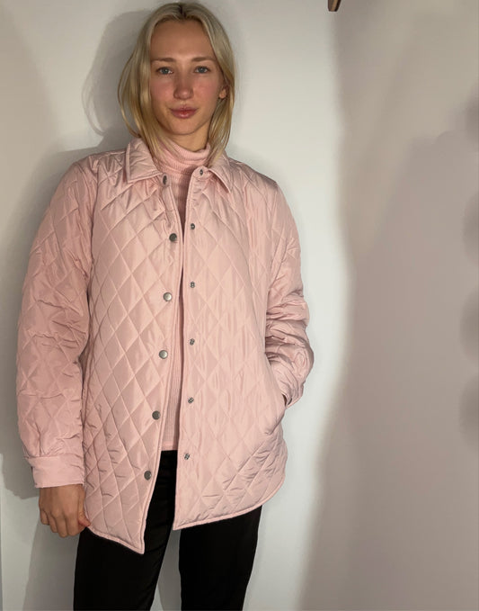 QUILTED BLUSH PINK COAT