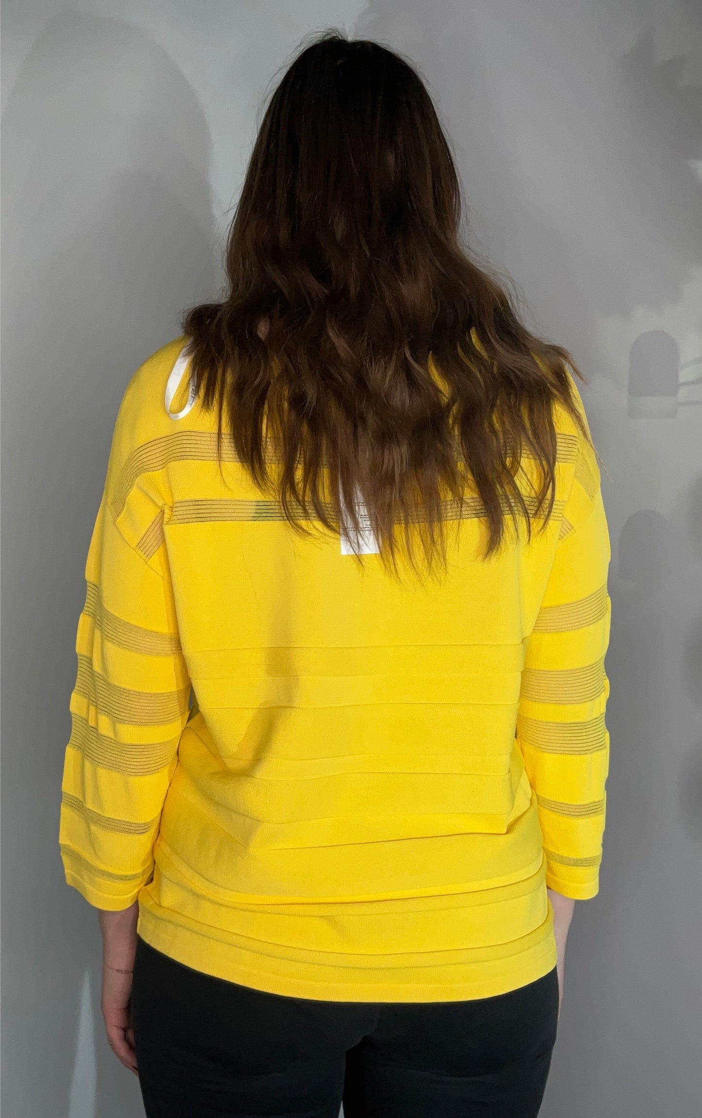 RIBBED SHEER STRIPED SWEATER