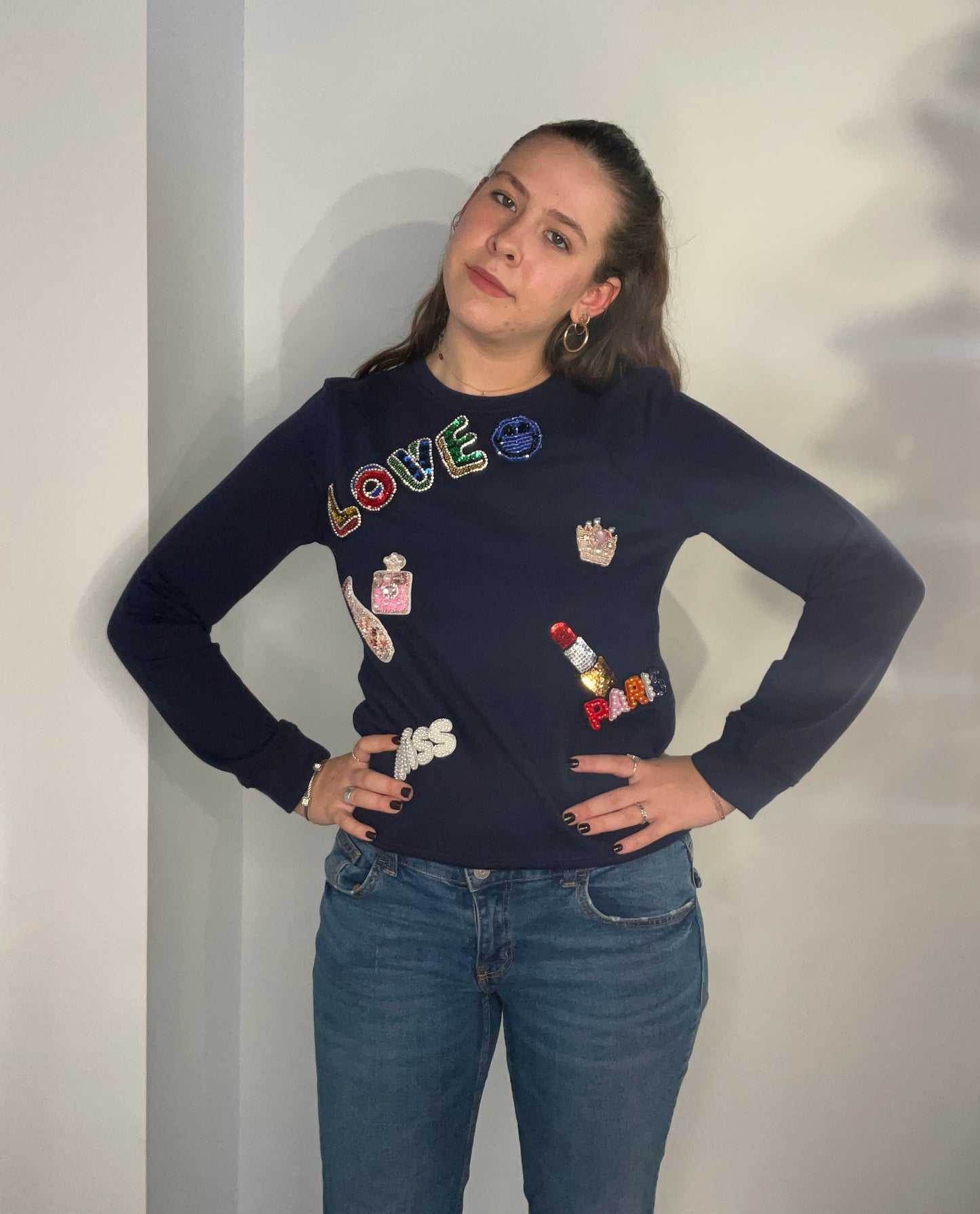 MADE IN ITALY LOVE CRSYTAL SWEATSHIRT