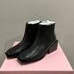 BLACK LEATHER SQUARE BOOT