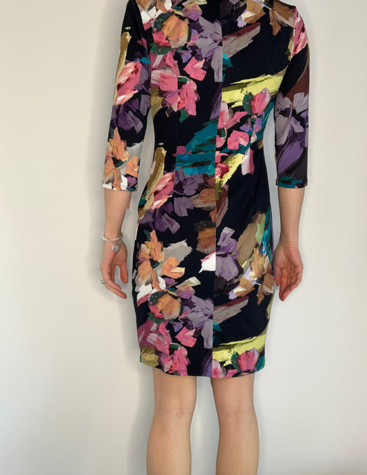 FLORAL DRESS WITH METAL DETAIL