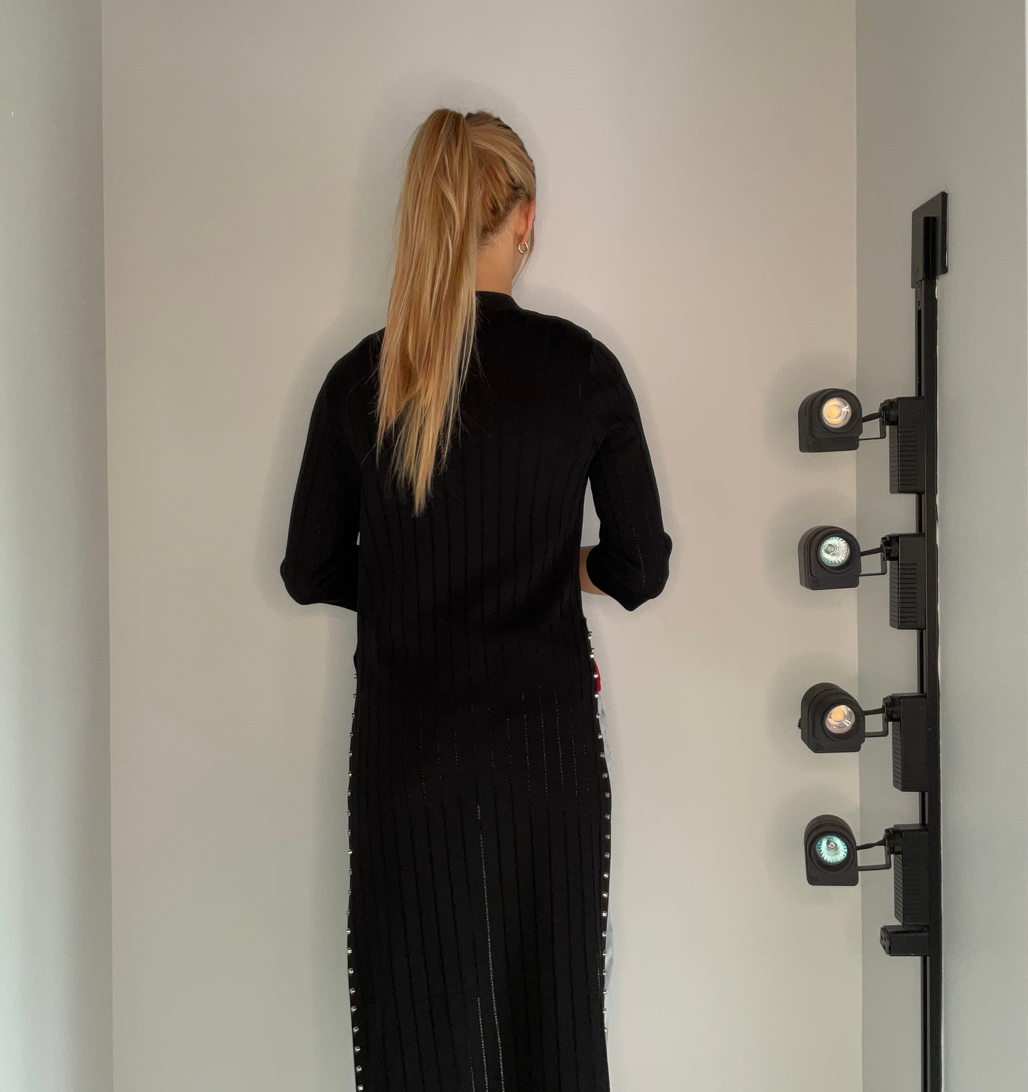 STUDDED FLYAWAY SWEATER