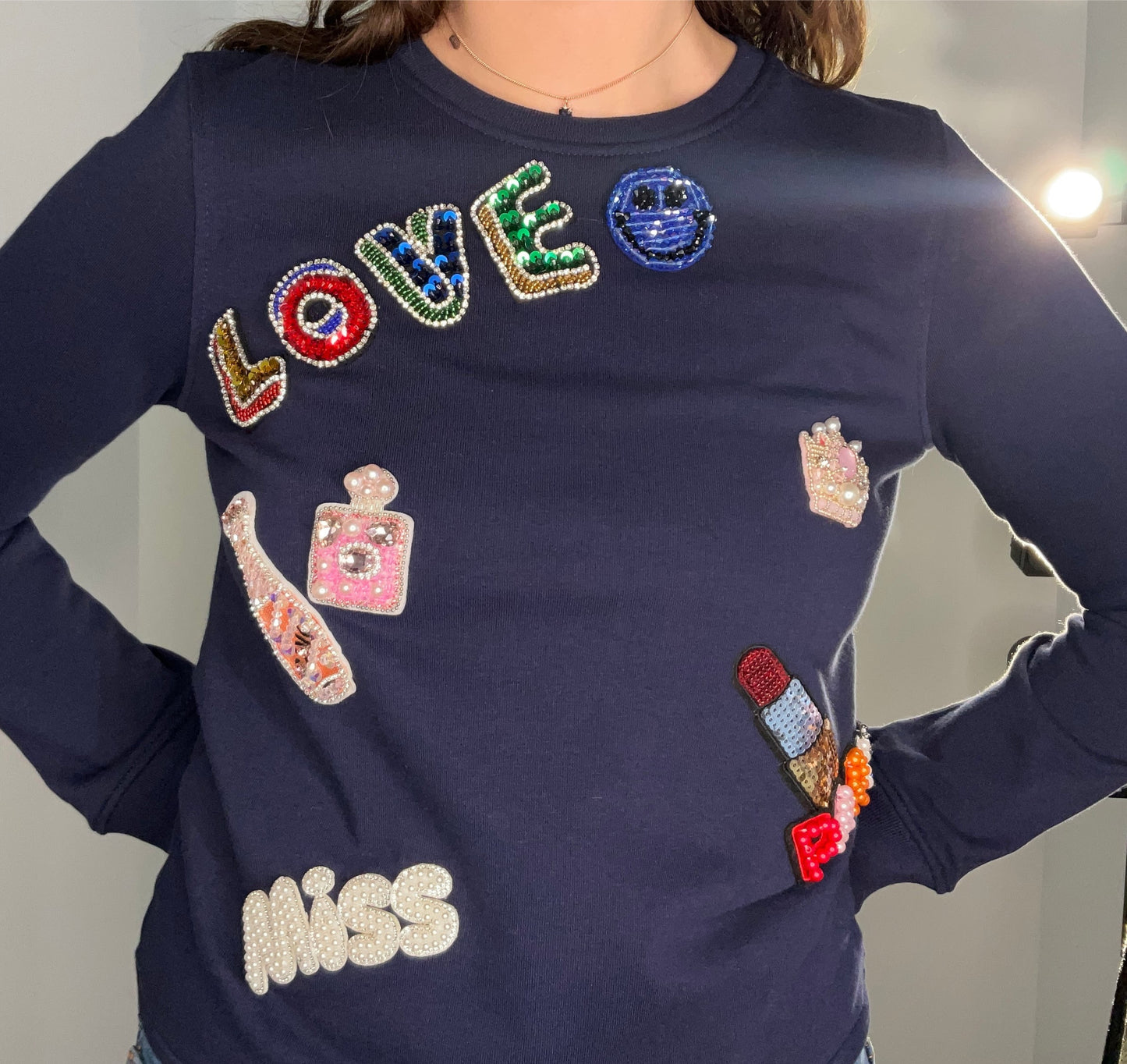MADE IN ITALY LOVE CRSYTAL SWEATSHIRT