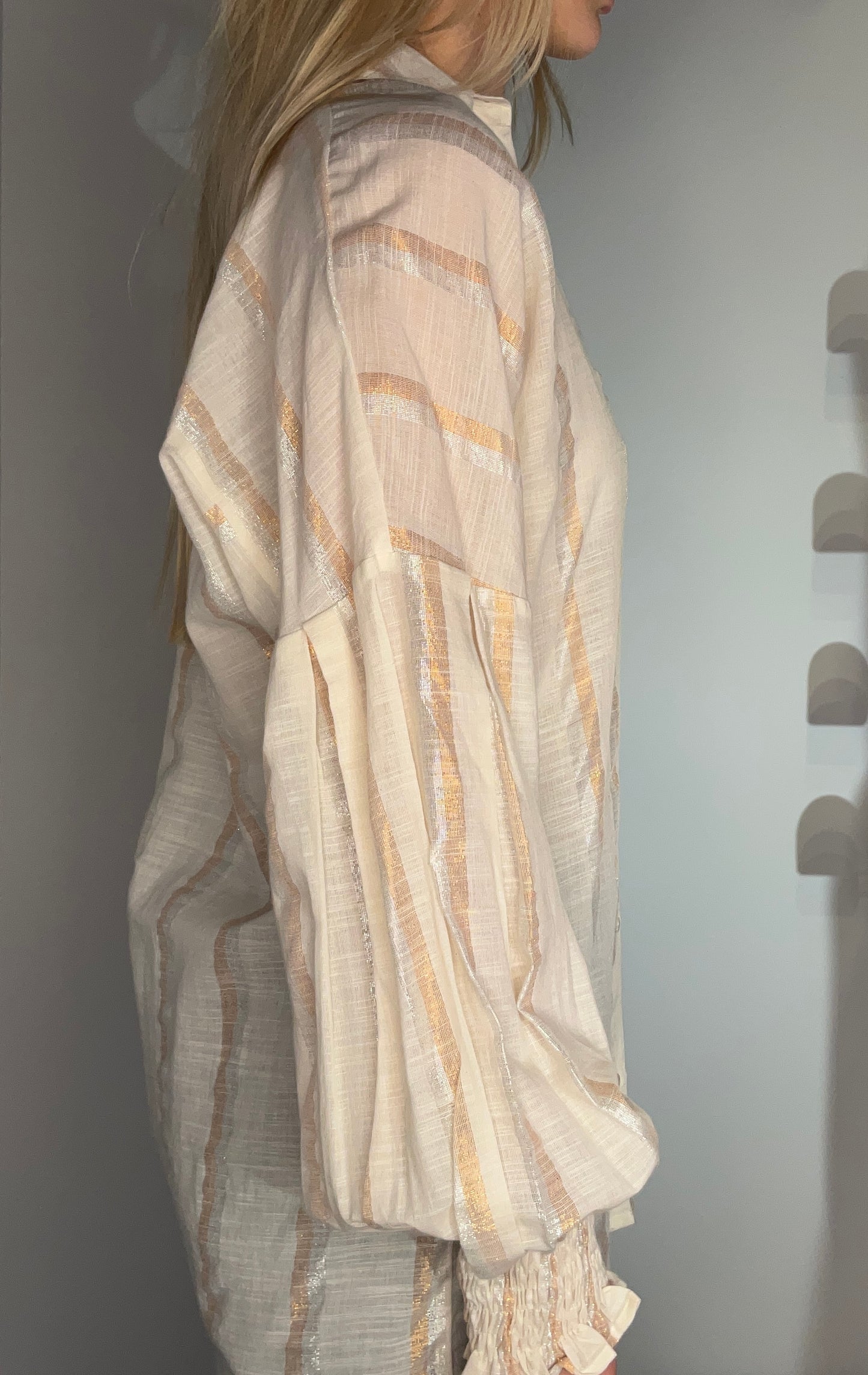 GOLD LUREX STRIPED SHIRT