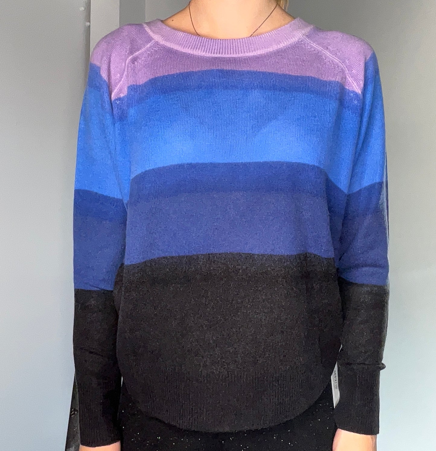 STRIPED OMBRE CASHMERE SWEATER