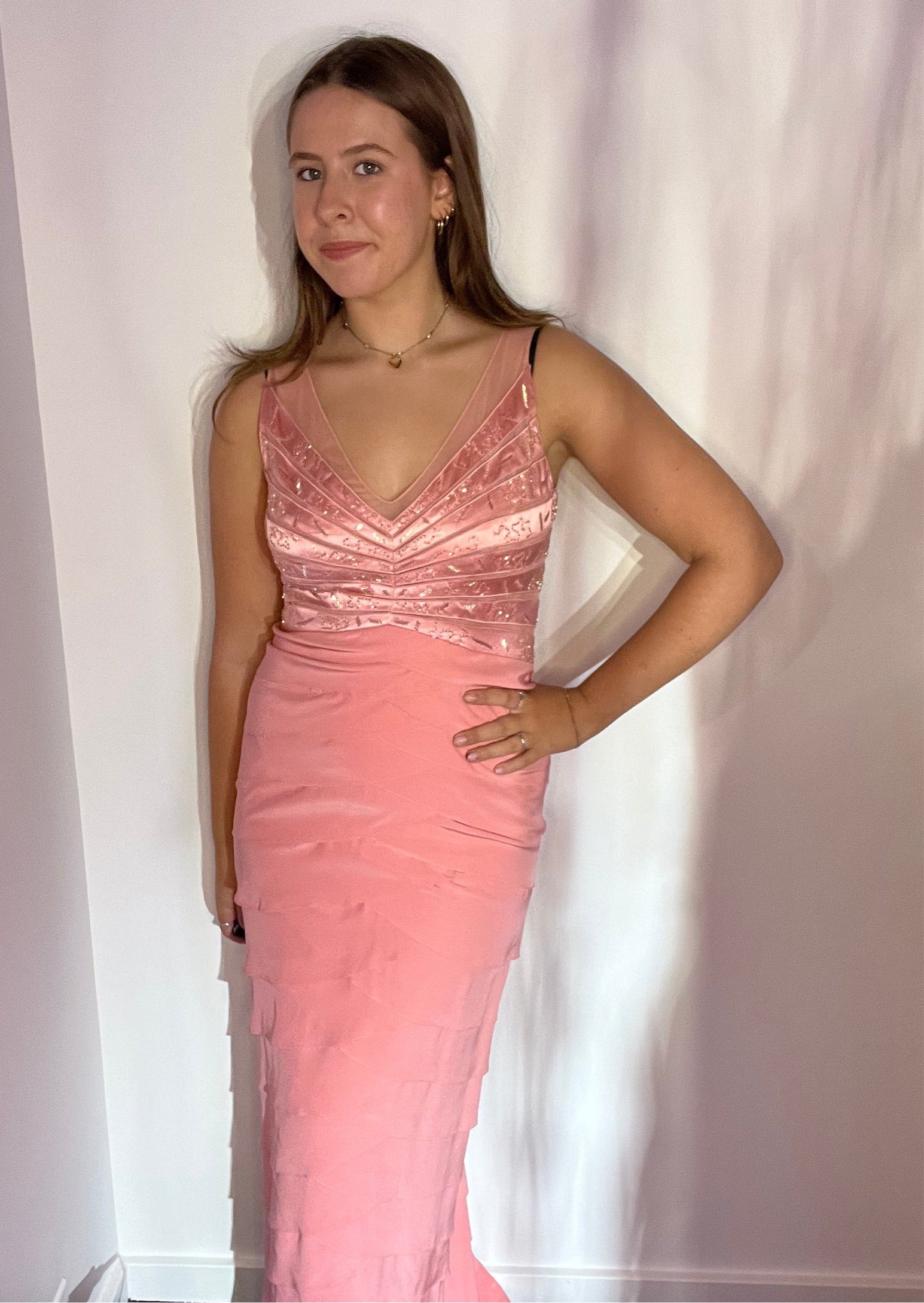 silk coral dress One Shoulder Silk Faille Mermaid Gown