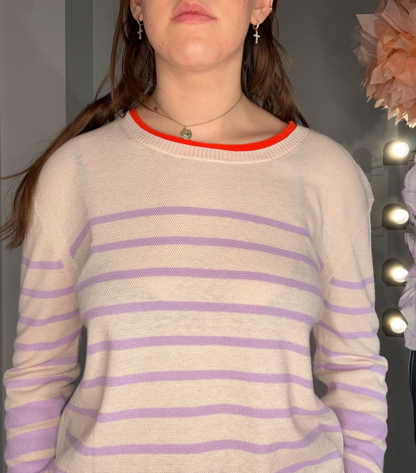 LILAC SPORTY STRIPE SWEATER