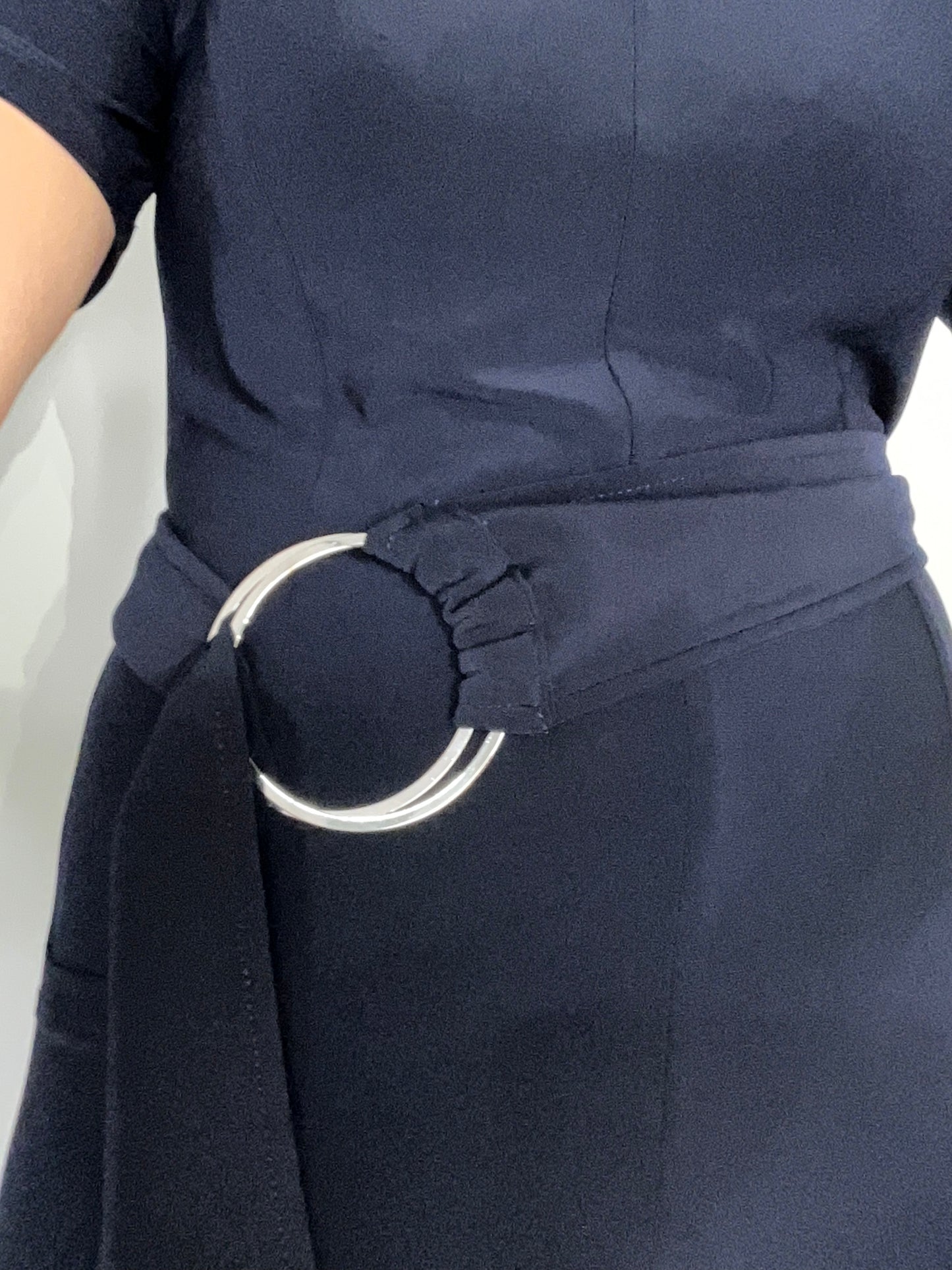 CIRCLE BELT NAVY JUMPSUIT