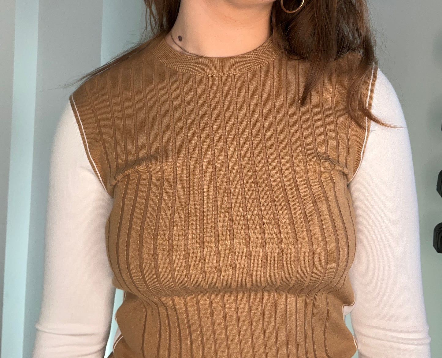 CAMEL COTTON SWEATER