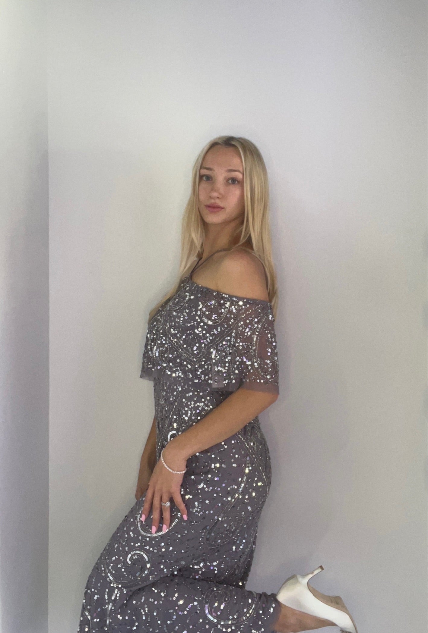 BEADED MIDI DRESS