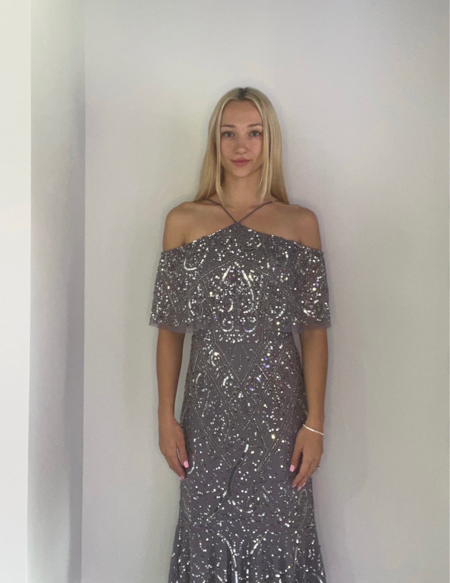 BEADED MIDI DRESS
