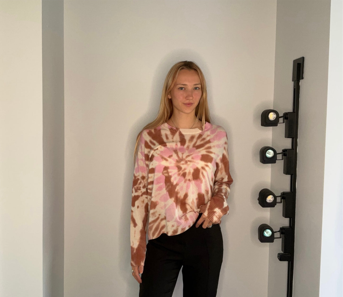 CHERRY SWIRL CASHMERE SWEATER