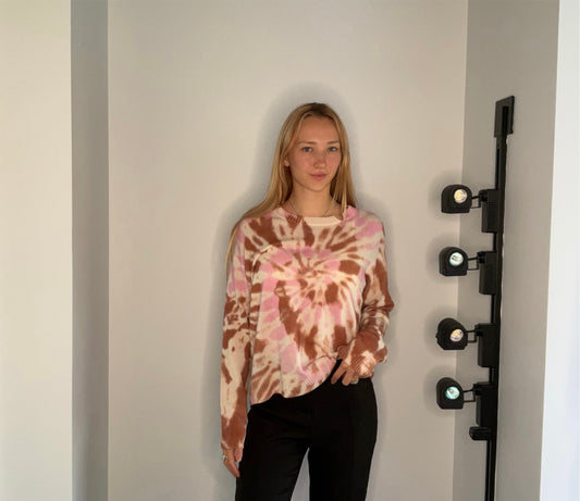 CHERRY SWIRL CASHMERE SWEATER