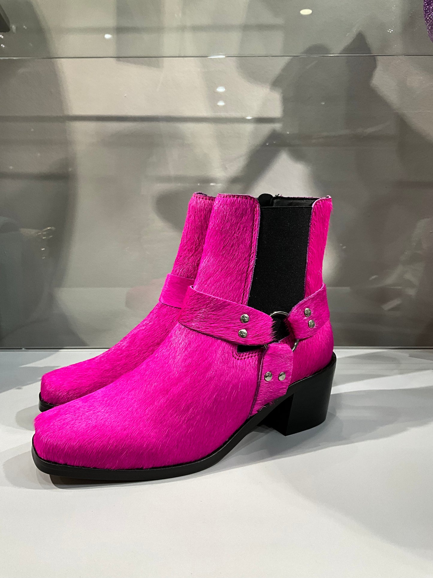 NEON PINK GLAMOUR BOOTS