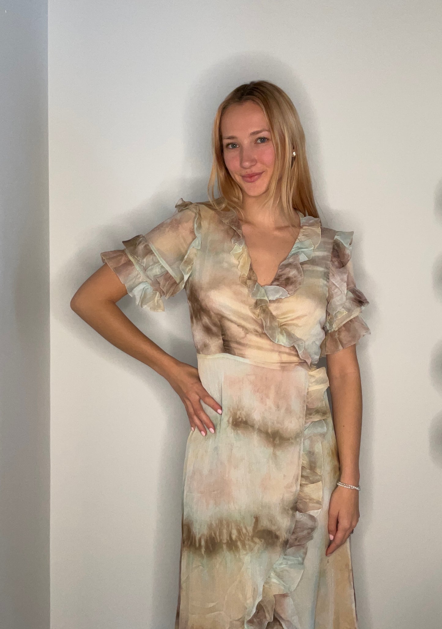 TIE DYE WRAP DRESS