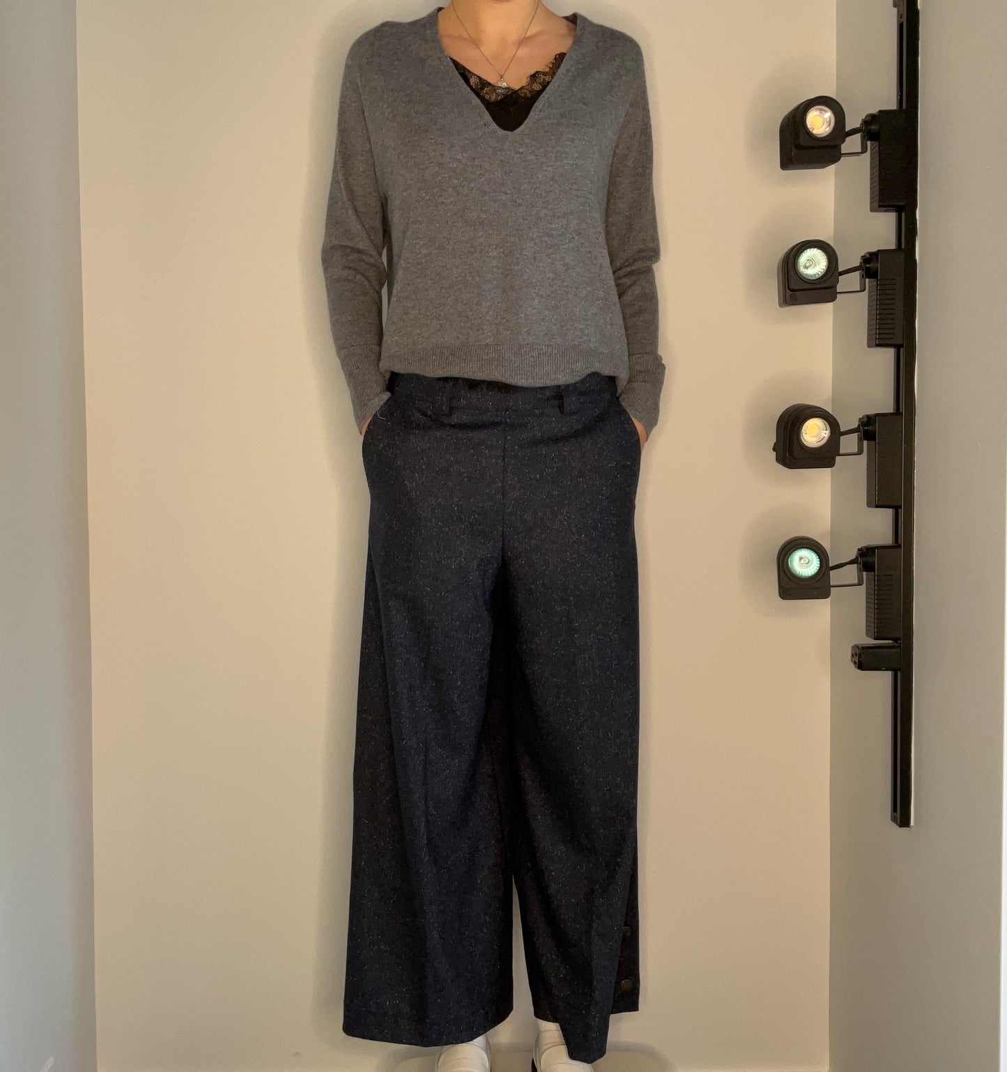 WIDE LEG DONEGAL BUTTON PANT