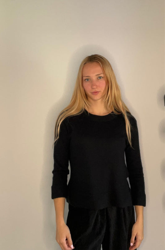 BLACK PERFECTION SWEATER WOOL AND RABBIT BLEND