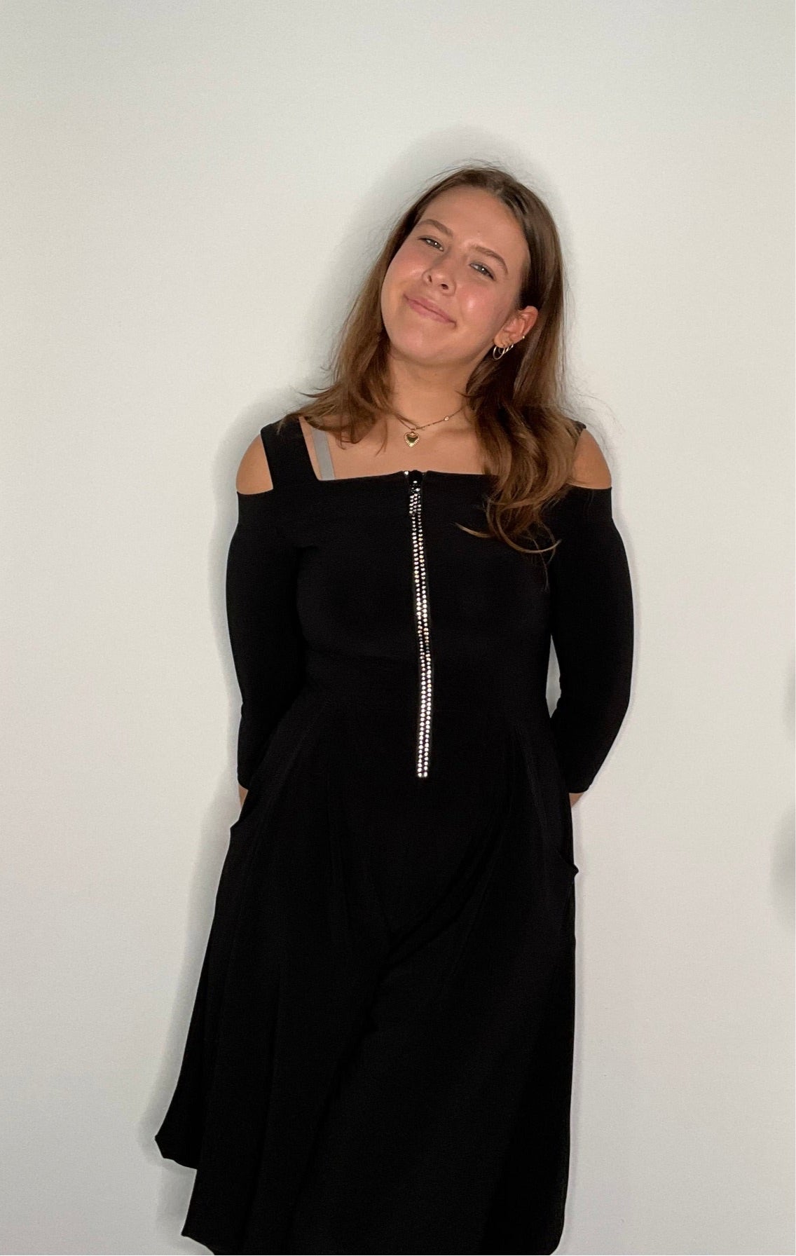 CRYSTAL ZIPPER KNIT JUMPSUIT