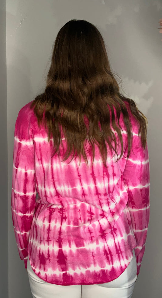 TIE DYE HOT PINK TOP