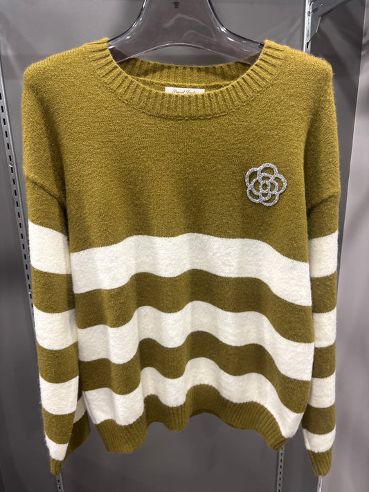 STRIPED GLAM GIRL SWEATER