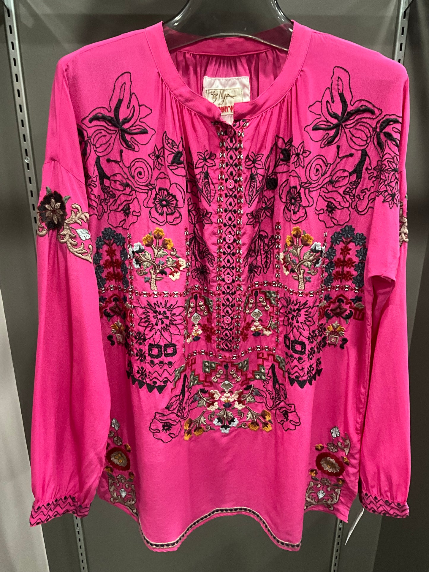BLUSHING SILK TUNIC TOP