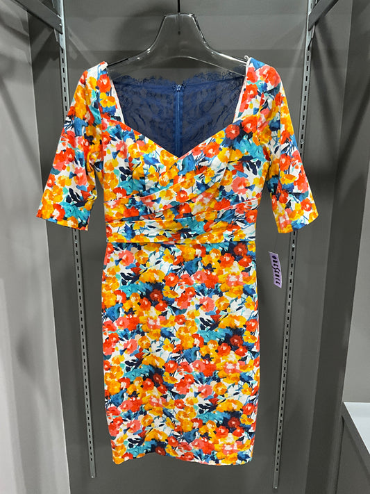 ORANGE GARDEN DRESS WITH LACE BACK