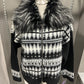FAUX FUR FAIR ISLE SWEATER
