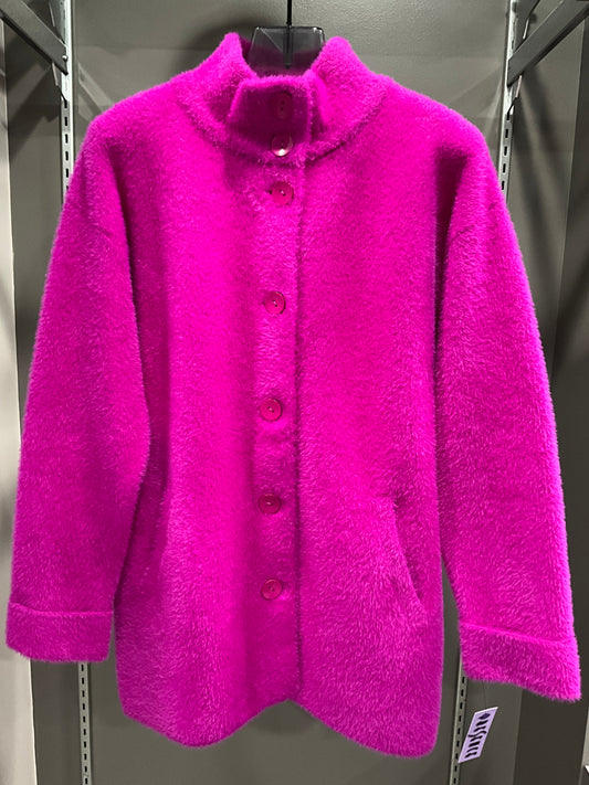 FUCHSIA STATEMENT SWEATER COAT