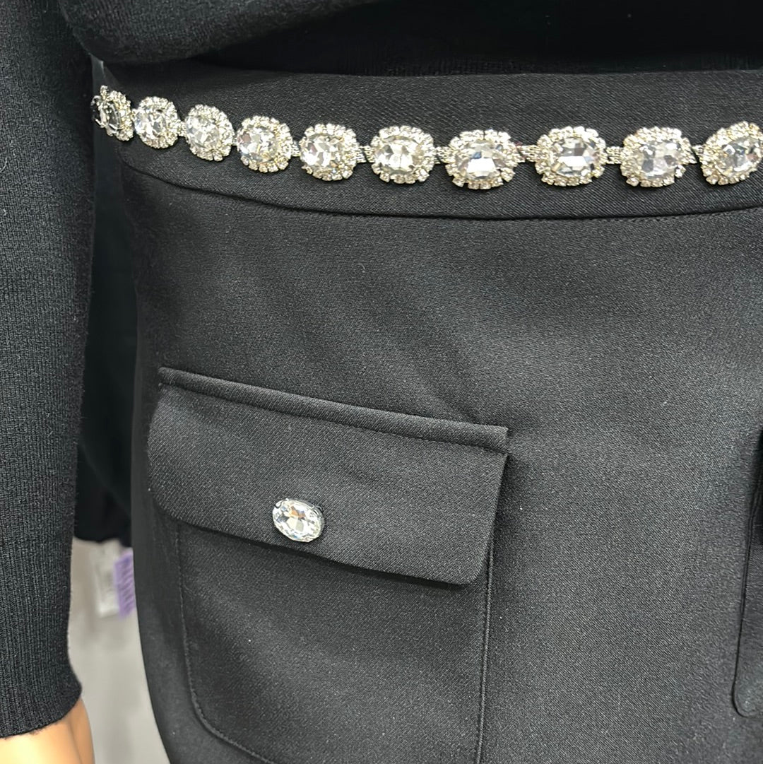 CRYSTAL BELT POCKET SKIRT