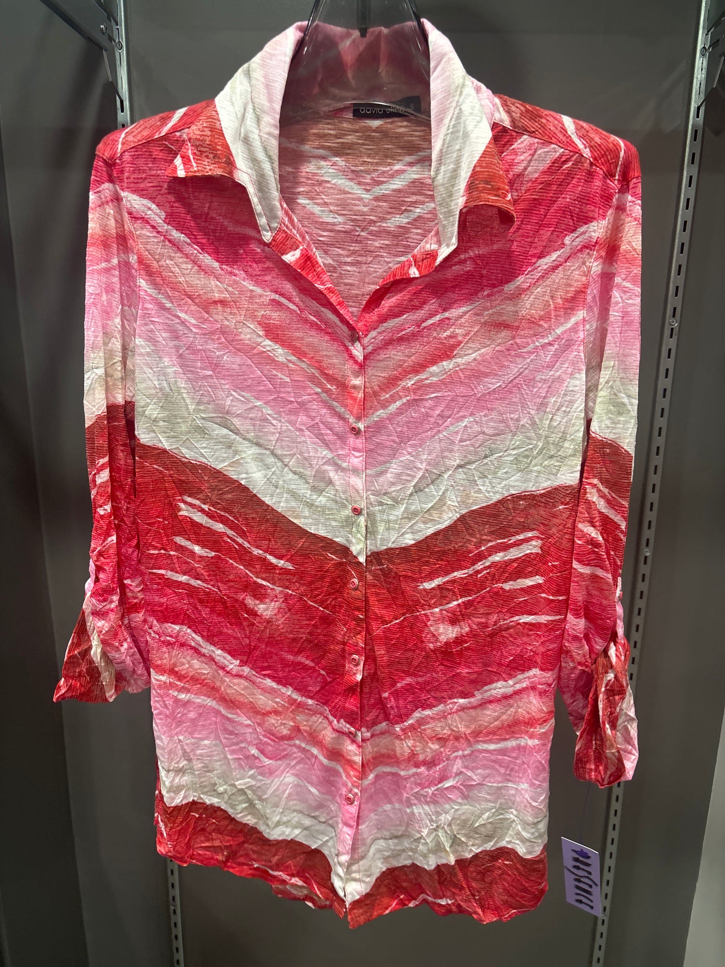 RED CRINKLE TOP