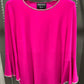 RUFFLE SLEEVE MAGENTA CRYSTAL TOP