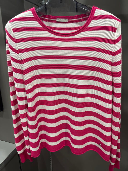 PINK STRIPED OMBRE SWEATER