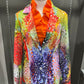 RAINBOW EYELET MOTHER OF PEARL BUTTON JACKET