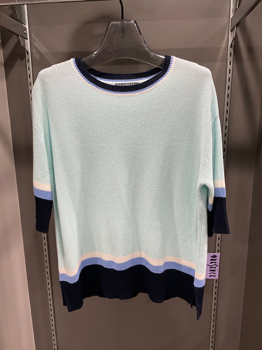 COTTON CASHMERE OPAL OCEAN BLUE SWEATER