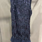 PUFF BOTTOM SEQUIN NAVY DRESS