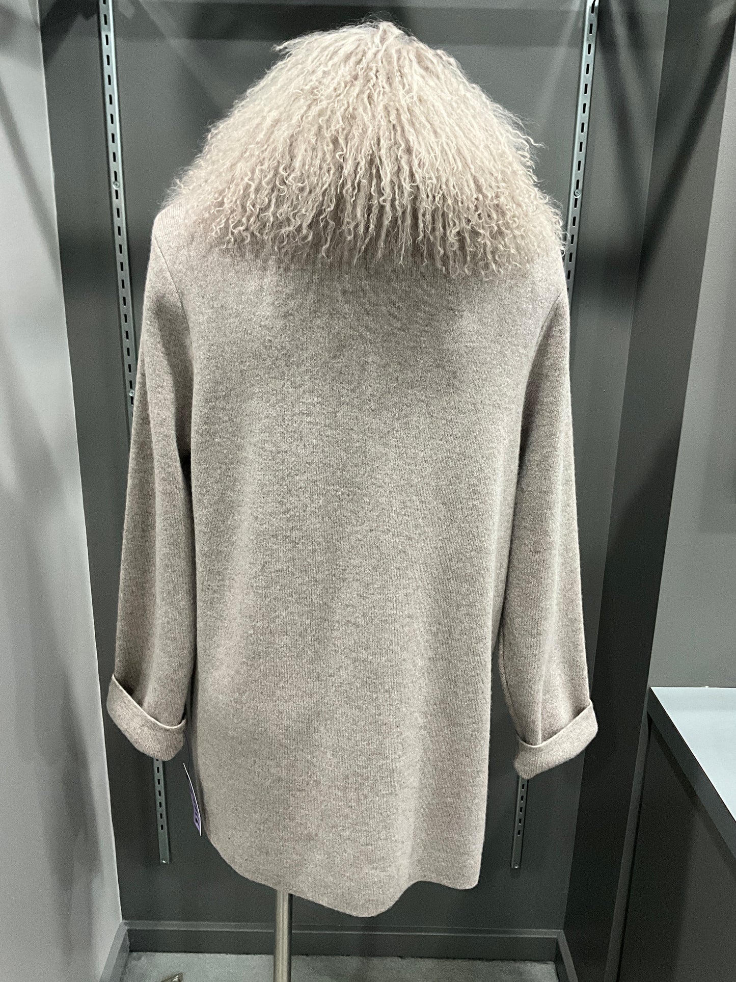 MERINO AND FUR SWEATER JACKET