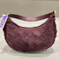 WOVEN PLUM SUEDE HANDBAG