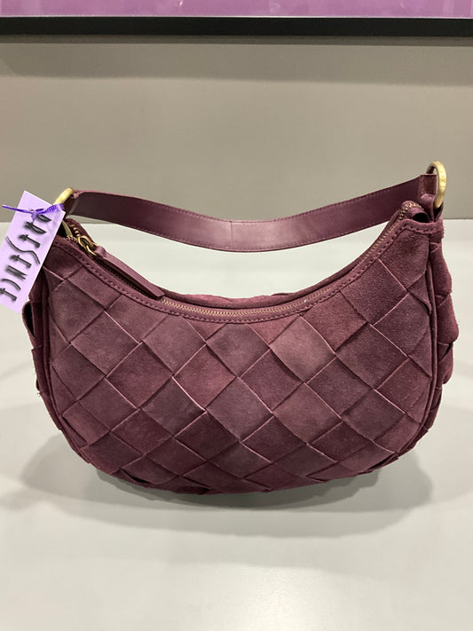 WOVEN PLUM SUEDE HANDBAG