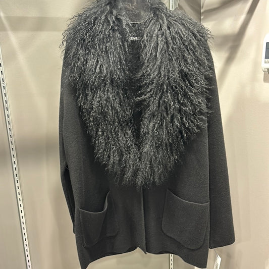 MERINO AND FUR SWEATER JACKET