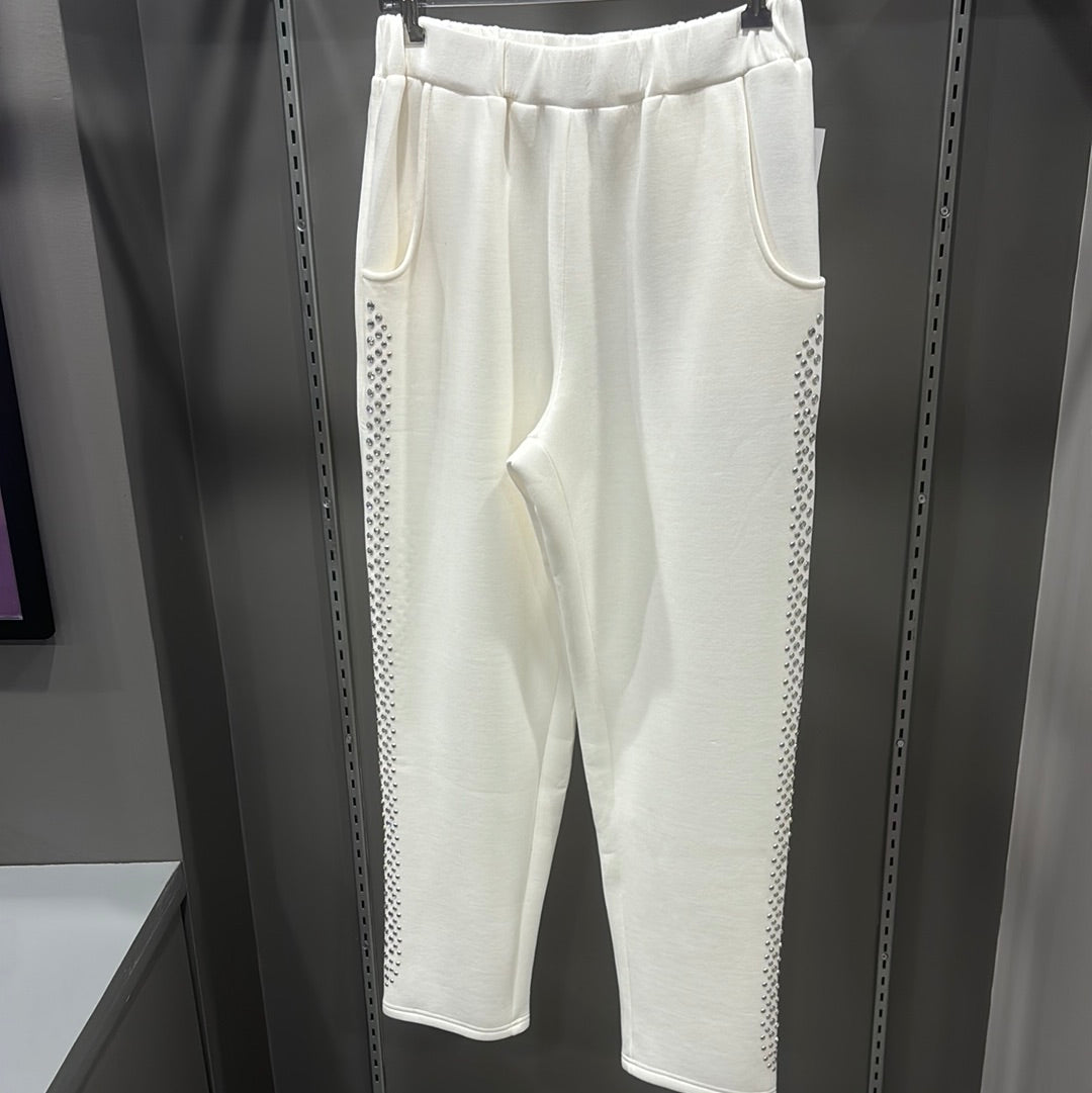 CRYSTAL SIDE IVORY PANT