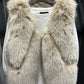 BEIGE FAUX FUR VEST