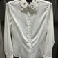 IVORY SILKY PEARL AND CRYSTAL BLOUSE