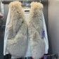 BEIGE FAUX FUR VEST