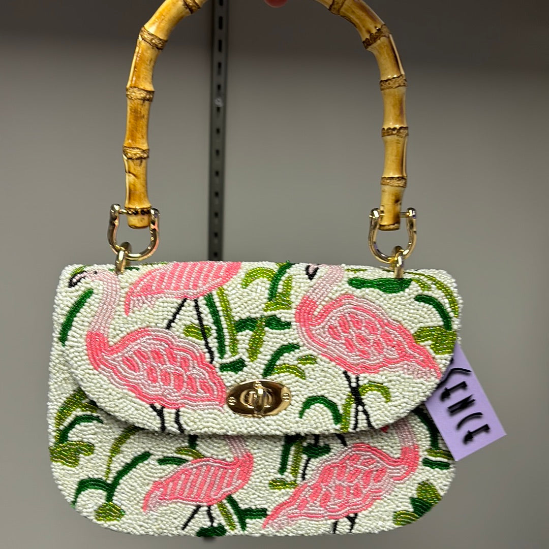 CURVED BAMBOO FLAMINGO BAG