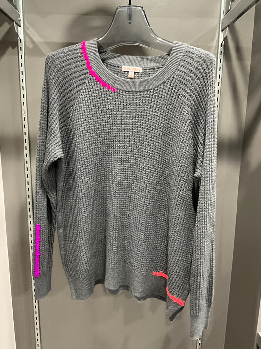 NEON STITCH WAFFLE SWEATER