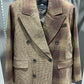 DOUBLE BREASTED PLAID BLAZER