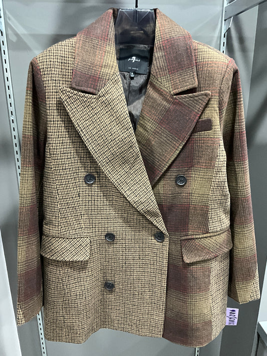 DOUBLE BREASTED PLAID BLAZER