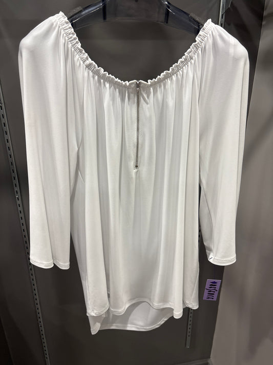 ZIPPERED WHITE TOP